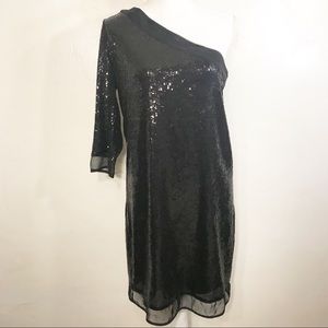 Alexia Admor | One Shoulder Sequins Black Dress